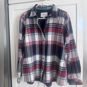 Orvis Multicolor Plaid Flannel Shirt-Jacket with pockets